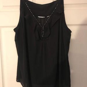 Black shirt with sequin details